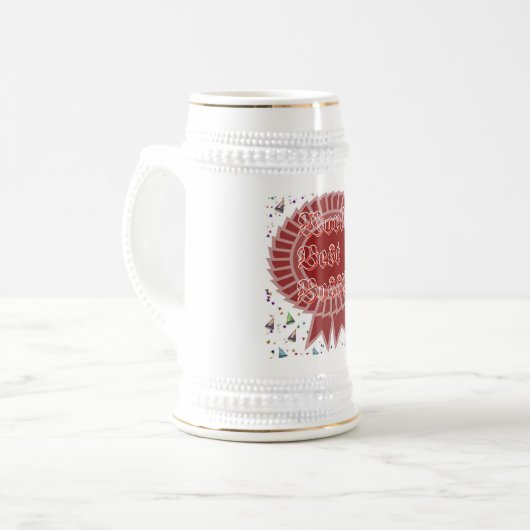 's Werelds beste baas beer Stein Bierpul (Voorkant links)