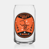 's Werelds beste baas Blikvorm Glas (Voorkant)