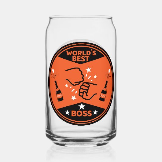 's Werelds beste baas Blikvorm Glas (Achterkant)