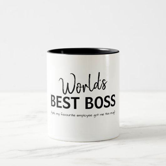 's Werelds beste baas Funny Boss Coffee-Mok Tweekleurige Koffiemok (Center)