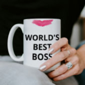 's Werelds beste baas lippenstift cadeau voor haar Koffiemok