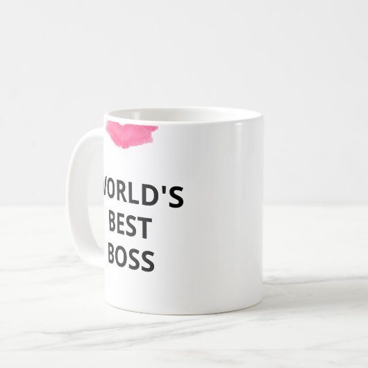 's Werelds beste baas lippenstift cadeau voor haar Koffiemok (Voorkant links)