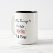 's Werelds beste baas-Mok personaliseren Tweekleurige Koffiemok (Voorkant links)