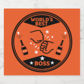 's Werelds beste baas Sparkling Wijnetiket (Enkel label)