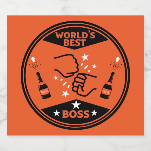 's Werelds beste baas Sparkling Wijnetiket (Enkel label)
