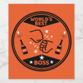 's Werelds beste baas Wijn Etiket (Enkel label)