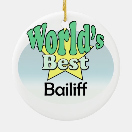 's Werelds beste bailiff Keramisch Ornament (Achterkant)