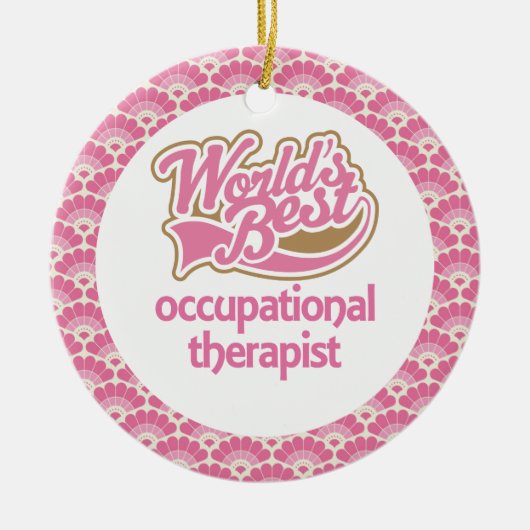 's Werelds beste bedrijfs-therapiekaartenhuis Keramisch Ornament (Voorkant)