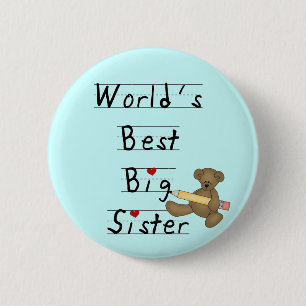 's Werelds beste Big Sister Tshirts en Gifts Ronde Button 5,7 Cm