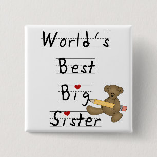 's Werelds beste Big Sister Tshirts en Gifts Vierkante Button 5,1 Cm
