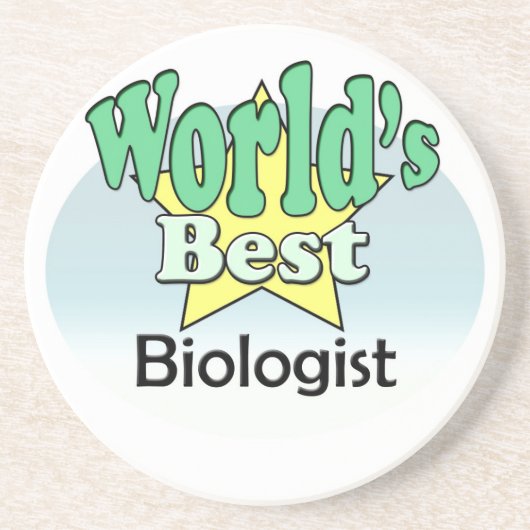 's Werelds beste bioloog Zandsteen Onderzetter (Voorkant)