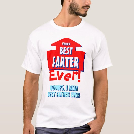's Werelds beste boer/ vader ooit Vaderdag Joke T-shirt (Voorkant)