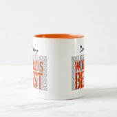 's Werelds beste bommenwerper met aangepaste naam Tweekleurige Koffiemok (Center)