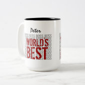 's Werelds beste bommenzwembad met aangepaste naam Tweekleurige Koffiemok (Voorkant links)