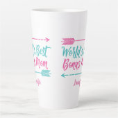 's Werelds beste bonusmam Stepmam Roze Moederdag Latte Mok (Voorkant)