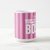 's Werelds beste BOSS roze stripes voor haar V11b Koffiemok (Center)