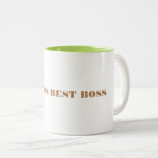 'S WERELDS BESTE BOSS. TWEEKLEURIGE KOFFIEMOK (Voorkant rechts)