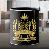 's Werelds beste broedervaar zwart en goud Tweekleurige Koffiemok