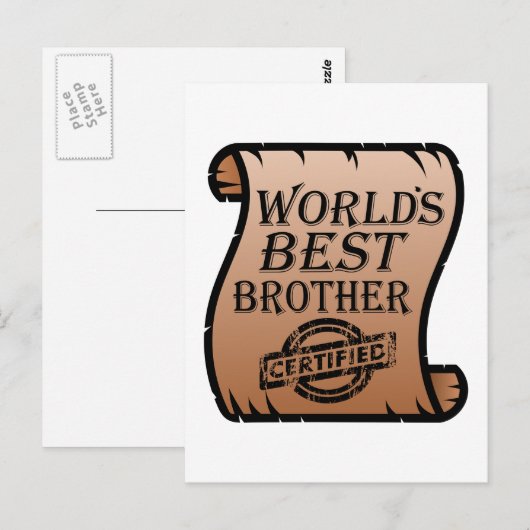 'S Werelds Beste Broer Grappig Certificaat Briefkaart (Voorkant / Achterkant)