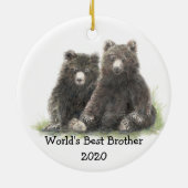 's Werelds beste broer met de familie Cute Black B Keramisch Ornament (Achterkant)