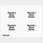 's Werelds beste bruid Ovale Sticker (Vel)
