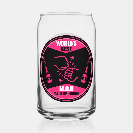 's Werelds beste bruidsmeisje Blikvorm Glas (Voorkant)