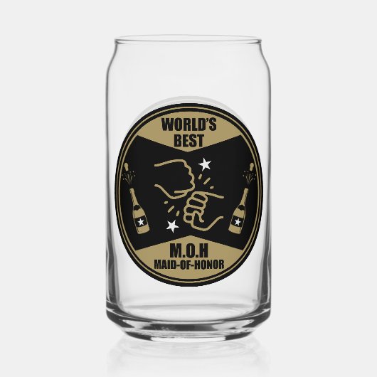 's Werelds beste bruidsmeisje Blikvorm Glas (Achterkant)