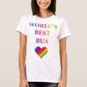 'S WERELDS BESTE BUA RAINBOW HEART T-Shirt  (Voorkant)