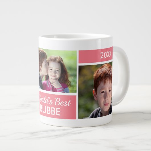 's Werelds beste Bubbe Photo Collage Giant Coffee- Grote Koffiekop (Voorkant rechts)