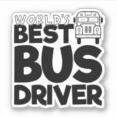 's Werelds beste buschauffeur gezicht woord kunst  Sticker (Voorkant)