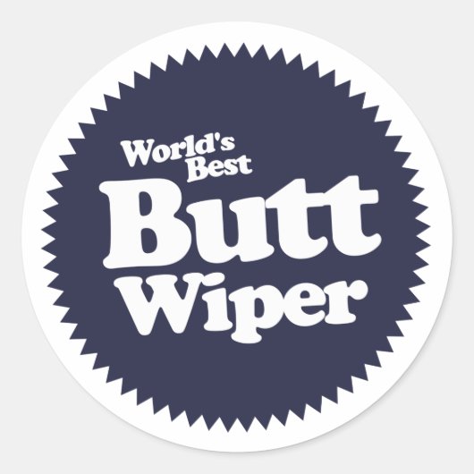 's Werelds beste Butt Wiper grappige verpleegkundi Ronde Sticker (Voorkant)