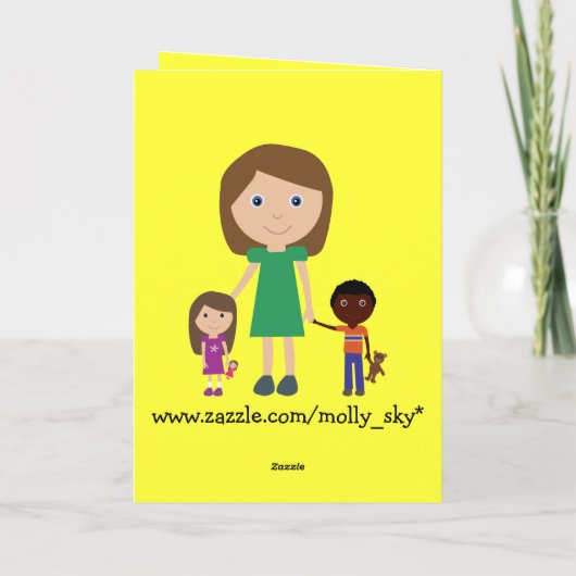 's Werelds beste Cartoon voor schoolkinderen Bedankkaart (Achterkant)