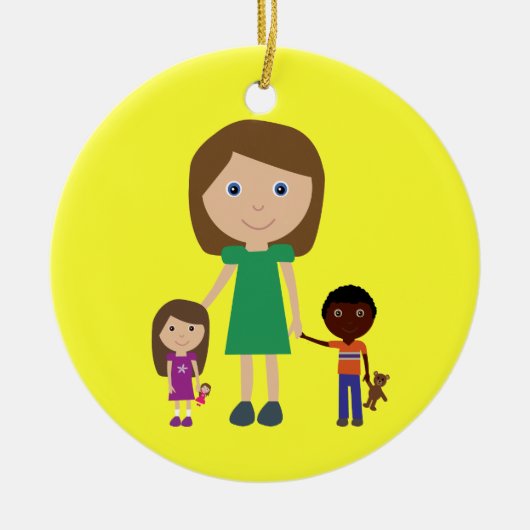 's Werelds beste Cartoon voor schoolkinderen Keramisch Ornament (Voorkant)