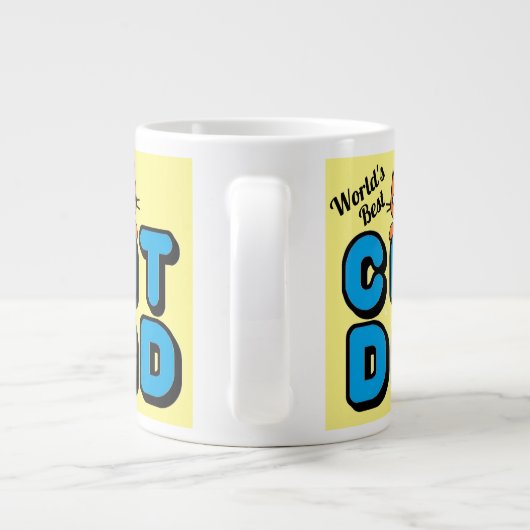 's Werelds beste CAT DAD Cute Cat Grote Koffiekop (Achterkant)