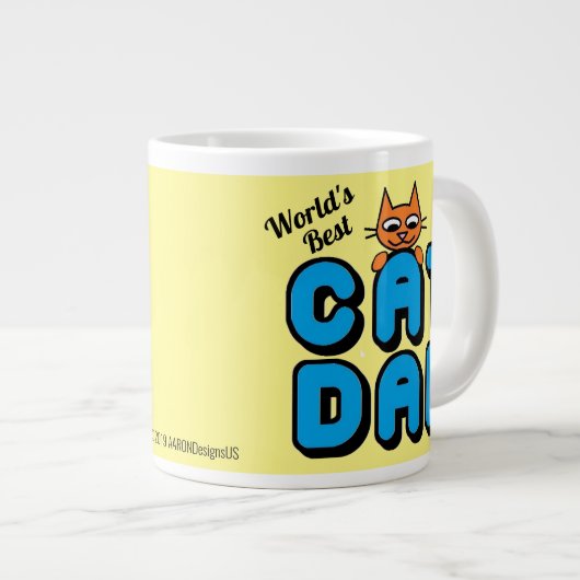's Werelds beste CAT DAD Cute Cat Grote Koffiekop (Voorkant rechts)