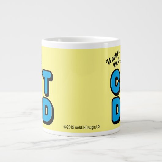 's Werelds beste CAT DAD Cute Cat Grote Koffiekop (Voorkant)