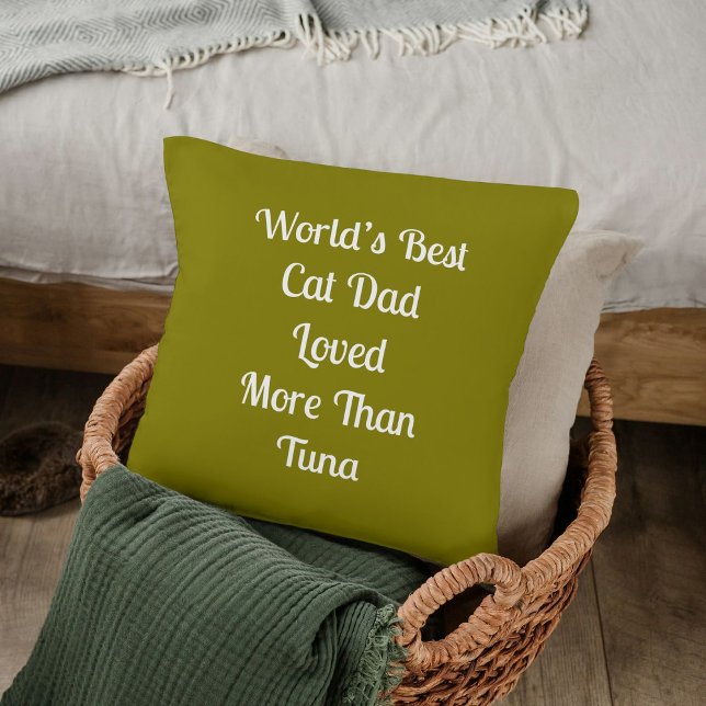 'S Werelds Beste Cat Dad Love Gift Gepersonaliseer Kussen (Creator heeft geüpload)