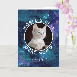 's Werelds beste Cat Mam Space Photo Kaart
