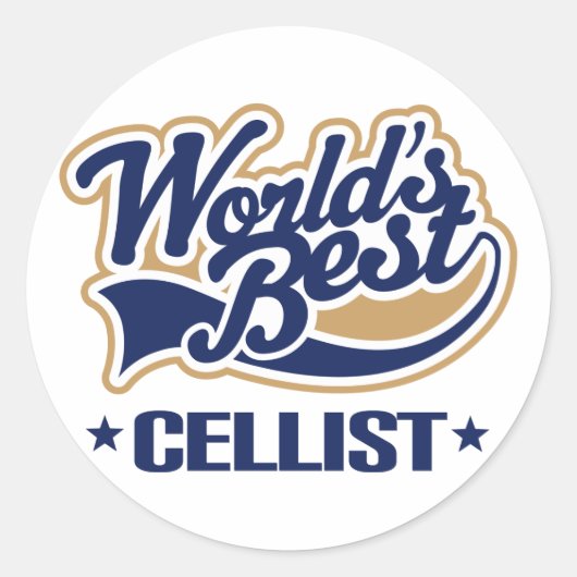 's Werelds beste cellist muziekcadeau Ronde Sticker (Voorkant)