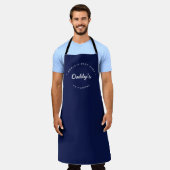 's Werelds Beste Chef papa Navy blauw Persoonlijk  Schort (Gedragen)