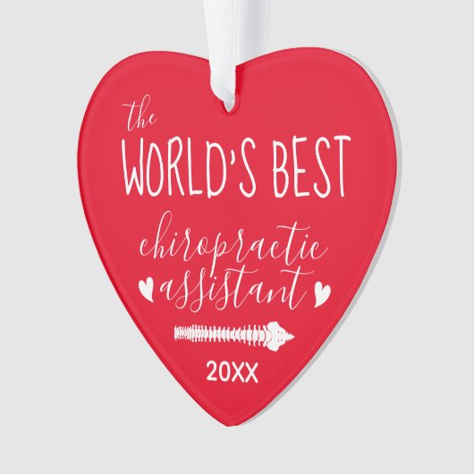 's Werelds beste chiropractische assistent hart Ornament (voorkant)