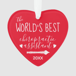 's Werelds beste chiropractische assistent hart Ornament