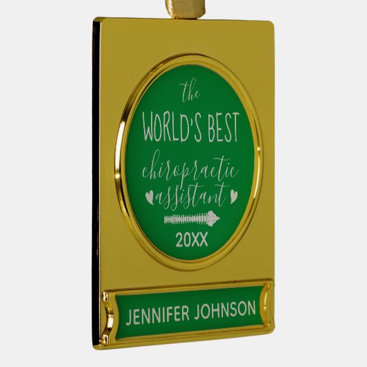 's Werelds beste Chiropractische assistent Verguld Banner Ornament (Rechts)