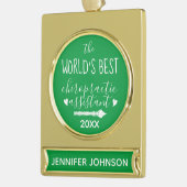 's Werelds beste Chiropractische assistent Verguld Banner Ornament (Links)