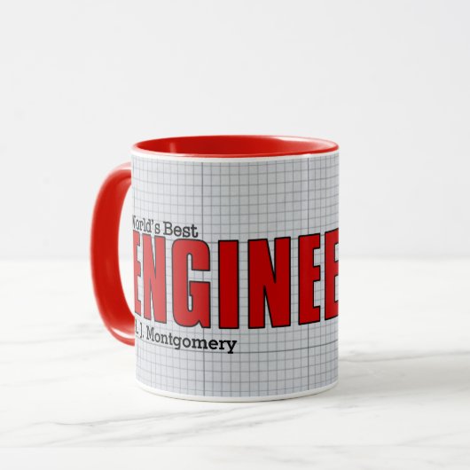 'S Werelds beste civiel ingenieur met rood rasterp Mok (Voorkant links)