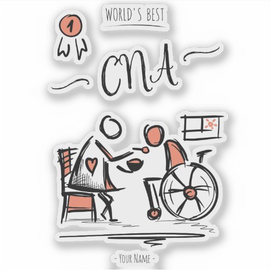 'S Werelds beste CNA - Certified Nurse Assistant G Sticker (Voorkant)