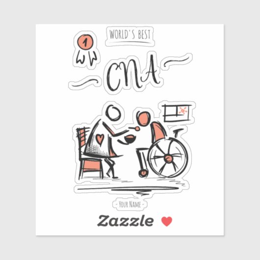 'S Werelds beste CNA - Certified Nurse Assistant G Sticker (Vel)