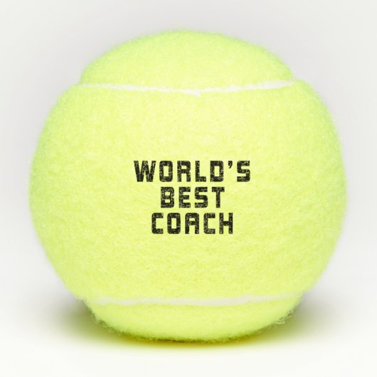 's Werelds Beste coach blokletter Tennisballen (Voorkant)