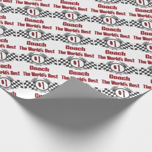 's Werelds Beste coach - nummer één Cadeaupapier (Hoek)