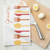 's Werelds beste Cook-aangepaste naam rood Sinaasa Theedoek (Quarter Fold)